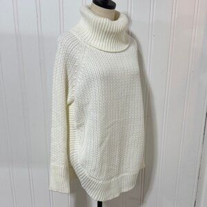 Joseph Ribkoff Elegant Cream Turtleneck Sweater L Large